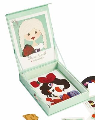 Classic World world magneetkoffer foto gezichten blauw