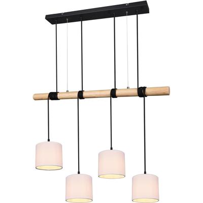 LED Hanglamp Mat Zwart - Rechthoekig - 4x E27 Fitting - Aluminium