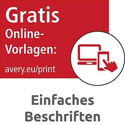 Avery Zweckform 3422, Universele etiketten, Ultragrip, wit, 100 vel, 24 per vel, 70 x 35 mm