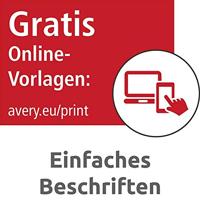 Avery Zweckform 3422, Universele etiketten, Ultragrip, wit, 100 vel, 24 per vel, 70 x 35 mm - thumbnail
