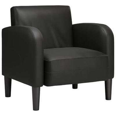 Fauteuil met armleuningen 54 cm kunstleer zwart Fauteuil met armleuningen 54 cm kunstleer zwart