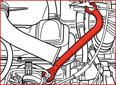 KS Tools 517.0057 Dubbele ringsleutel voor inspuitleidingen, 17 x 17 mm