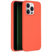 Accezz Liquid Silicone Backcover met MagSafe iPhone 15 Pro Max Telefoonhoesje Oranje - thumbnail