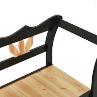 Bankje 107x45x75,5 cm massief vurenhout zwart - thumbnail