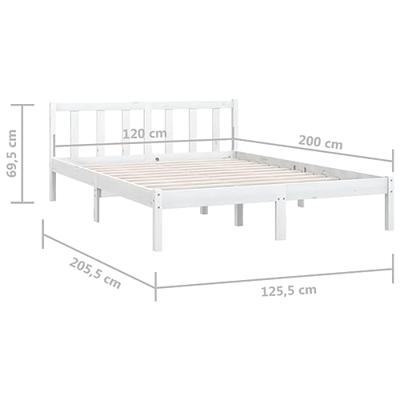 Bedframe massief grenenhout wit 120x200 cm Bedframe massief grenenhout wit 120x200 cm