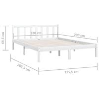 Bedframe massief grenenhout wit 120x200 cm - thumbnail