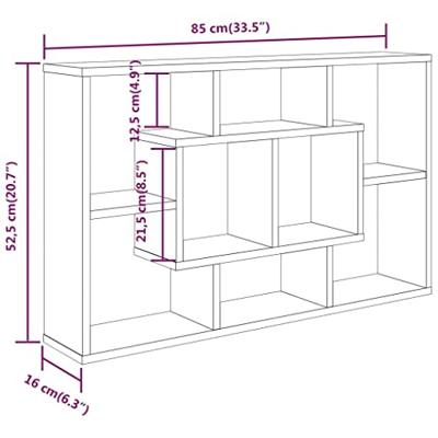 Wandschap 85x16x52,5 cm bewerkt hout sonoma eikenkleurig Wandschap 85x16x52,5 cm bewerkt hout sonoma eikenkleurig
