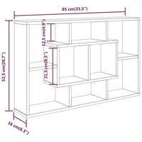 Wandschap 85x16x52,5 cm bewerkt hout sonoma eikenkleurig - thumbnail