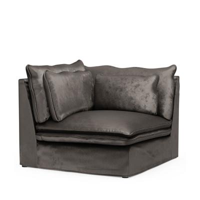 Rivièra Maison Modulaire Bank 'Continental' Corner, Velvet, kleur Grimaldi Grey Rivièra Maison Modulaire Bank 'Continental' Corner, Velvet, kleur Grimaldi Grey