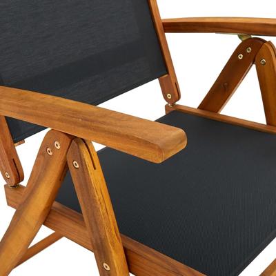 Tuinstoelen inklapbaar 6 st massief acaciahout en textileen