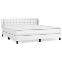 Boxspring met matras kunstleer wit 180x200 cm - thumbnail