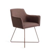 Jesper Home Eetkamerstoel 'Hofu' Cross Rose Gold, kleur Potters Clay - thumbnail