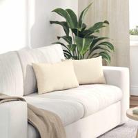 Sofa Kussens 2 pcs Crme 50 x 30 cm Katoen Stof - thumbnail