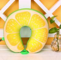 Fruit U vormige reizen kussen nanodeeltjes nek kussen auto kussens zacht kussen Home textiel (watermeloen) - thumbnail