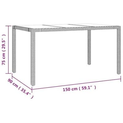 7-delige Bistroset met kussens poly rattan bruin