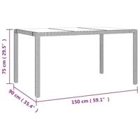 7-delige Bistroset met kussens poly rattan bruin - thumbnail