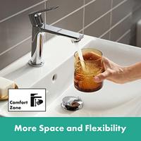 Hansgrohe Rebris E 1-gats wastafelkraan 110 coolstart m. waste chroom 72559000 - thumbnail