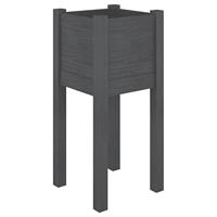VidaXL Plantenbak 31x31x70 cm massief grenenhout grijs - thumbnail