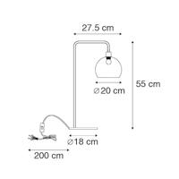 QAZQA Moderne tafellamp zwart met smoke kap - Maly - thumbnail