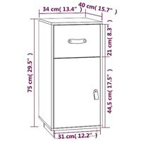 Dressoir 34x40x75 cm massief grenenhout wit - thumbnail