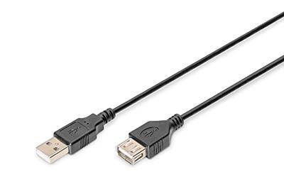 Digitus USB-kabel USB 2.0 USB-A stekker, USB-A bus 3.00 m Zwart AK-300200-030-S
