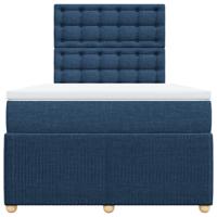 Boxspring met matras stof blauw 120x200 cm - thumbnail