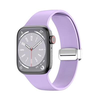 Siliconen bandje - Folding Buckle - Paars - Geschikt voor Apple Watch 44mm / 45mm / 46mm / 49mm