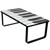 VidaXL Salontafel met piano-print glazen tafelblad - thumbnail
