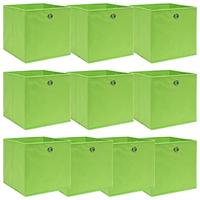 VidaXL Opbergboxen 10 st 32x32x32 cm stof groen - thumbnail