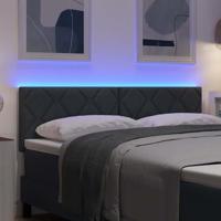 Hoofdbord met LED -striplichten Verstelbaar Grijs 160 cm Stof - thumbnail