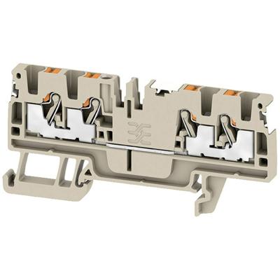 Weidmüller 2674750000 Doorgangsserieklem Push-In-klem, Steekaansluiting Donkerbeige 100 stuk(s)