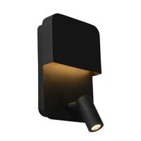 Lucide BOXER - Bedlamp / Wandlamp - LED - 3000K - Met USB oplaadpunt - Zwart - thumbnail
