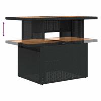 7-delige Loungeset met kussens poly rattan zwart - thumbnail