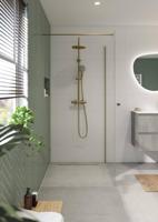 Saqu Modulo inloopdouche incl. antikalk 120x210cm geborsteld messing - thumbnail