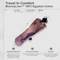 Cocoon Mummy Liner 100% Egyptian Cotton Lakenzak Khaki - thumbnail