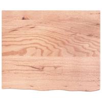 Wastafelblad 60x50x(2-6) cm behandeld massief hout lichtbruin - thumbnail