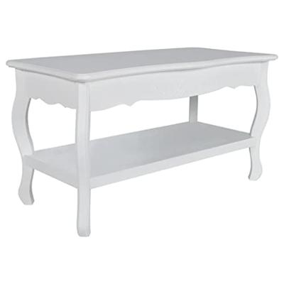 VidaXL Salontafel met 2 lagen mdf wit