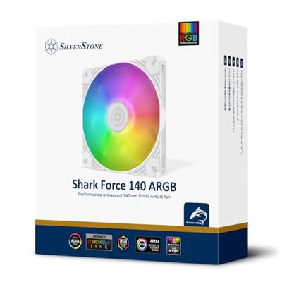 SilverStone shark force 140 argb case fan (wit, 140 x 140 x 25 mm, pwm, 4-1 pin argb (5v led))