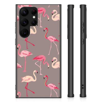 Samsung Galaxy S23 Ultra Dierenprint Telefoonhoesje Flamingo Samsung Galaxy S23 Ultra Dierenprint Telefoonhoesje Flamingo