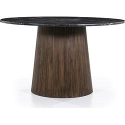 Eleonora Ronde Eettafel 'Maxim' Mangohout en marmer, 130cm