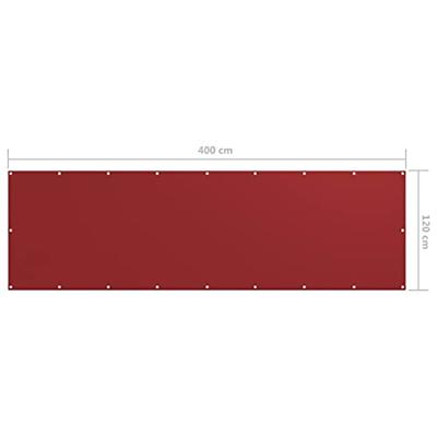 VidaXL Balkonscherm 120x400 cm oxford stof rood