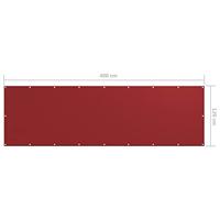 VidaXL Balkonscherm 120x400 cm oxford stof rood - thumbnail