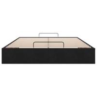 Ottoman bedframe zonder matras 140x200 cm fluweel zwart - thumbnail