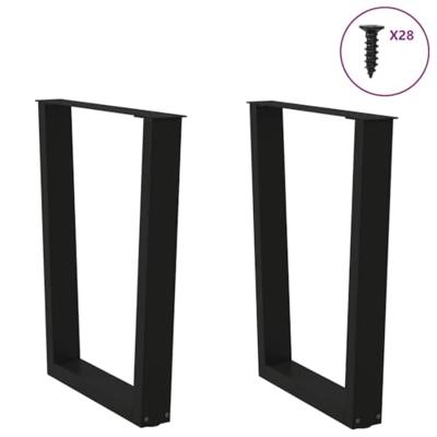 Eettafelpoten 2 st V-vormig 70x(72-73,3) cm staal zwart Eettafelpoten 2 st V-vormig 70x(72-73,3) cm staal zwart