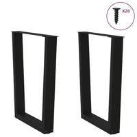Eettafelpoten 2 st V-vormig 70x(72-73,3) cm staal zwart - thumbnail