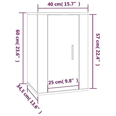 Tv-wandmeubels 2 st 40x34,5x60 cm gerookt eikenkleurig