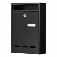 Burg Wächter WISMAR 771 S Brievenbus Staal Zwart Sleutelslot - thumbnail