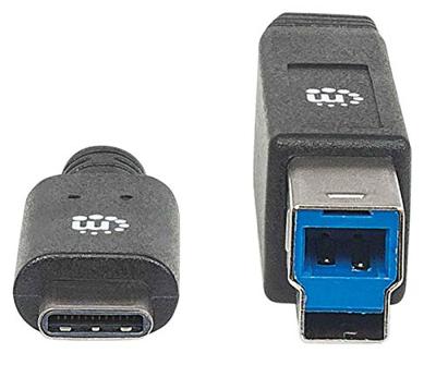 Manhattan 354998 2m USB C USB B Mannelijk Mannelijk Zwart USB-kabel