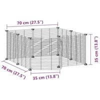 VidaXL Huisdierenkooi met deur 8 panelen 35x35 cm staal zwart - thumbnail