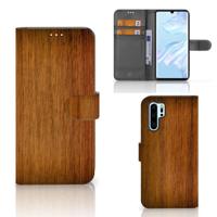 Huawei P30 Pro | Book Style Case | Donker Hout - thumbnail